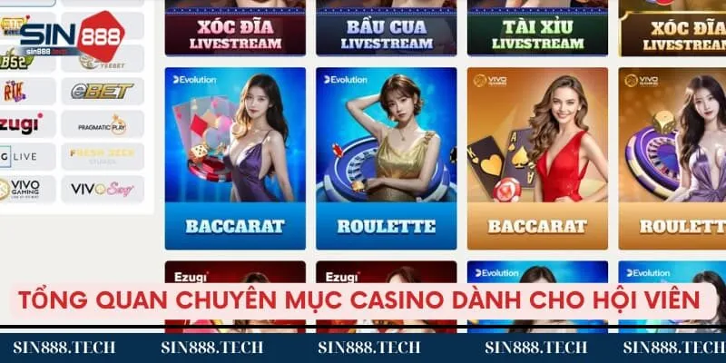 Tổng quan chuyên mục casino dành cho hội viên Tổng quan chuyên mục casino dành cho hội viên